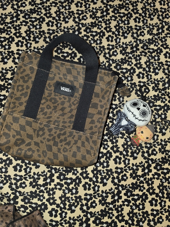 Vans Handbags - Vans Brown Leopard Print Messenger Tote with Black Straps